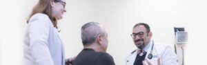 A doctor speaking with a patient